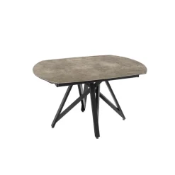 WarholTable moderne en céramique extensible avec pied central design en métal noir