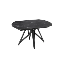 WarholTable moderne en céramique extensible avec pied central design en métal noir