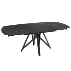 WarholTable moderne en céramique extensible avec pied central design en métal noir