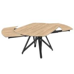 WarholTable moderne en céramique extensible avec pied central design en métal noir