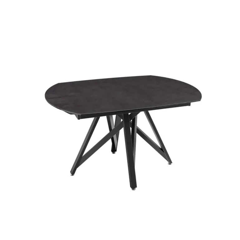 WarholTable moderne en céramique extensible avec pied central design en métal noir