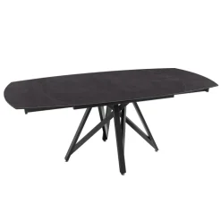 WarholTable moderne en céramique extensible avec pied central design en métal noir