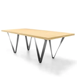 Wave Table design rectangulaire avec pied en métal