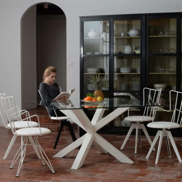 Well Carrier® Chaise pivotante design en synthétique et métal