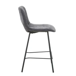 WilliamTabouret cosy en tissu avec pieds en métal noir