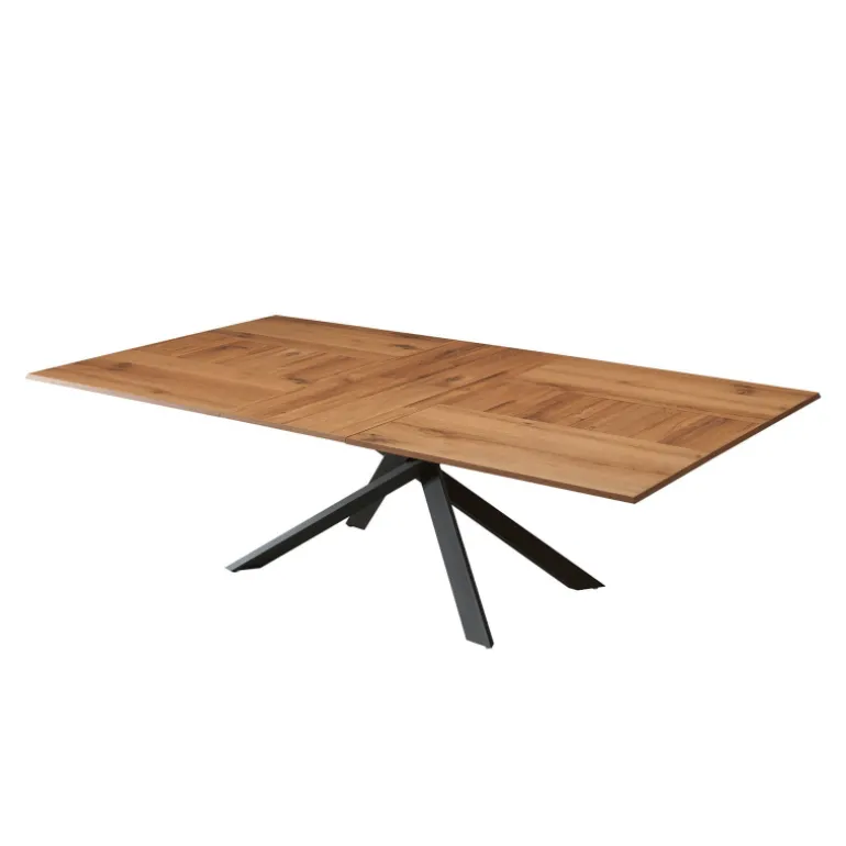 4x4 Table design extensible rectangulaire en bois et métal