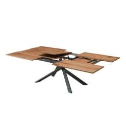 4x4 Table design extensible rectangulaire en bois et métal