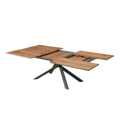 4x4 Table design extensible rectangulaire en bois et métal