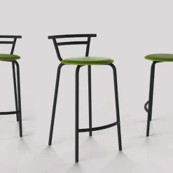 Xélus Carrier® Tabouret snack fabriqué en France assise ronde rembourrée et structure métal