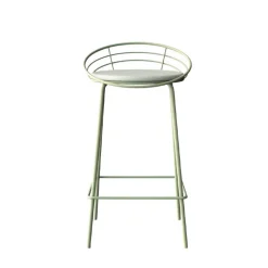 Yaël Carrier® Tabouret haut français rembourré en métal et simili