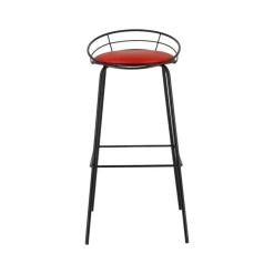 Yaël Carrier® Tabouret haut français rembourré en métal et simili