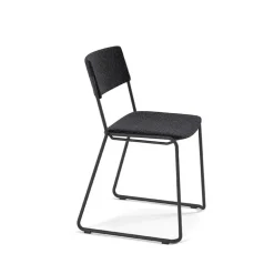 Zoom Chaise de salle à manger épurée en tissu pieds en traîneau