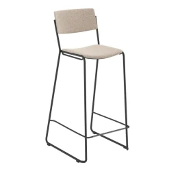 Zoom Tabouret de bar moderne et épuré en tissu pieds traîneau