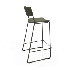 Zoom Tabouret de bar moderne en simili avec pieds traîneau