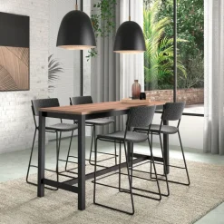 Zoom Tabouret snack moderne en tissu pieds traîneau