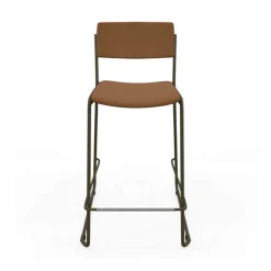 Zoom Tabouret snack moderne en simili avec pieds en traîneau